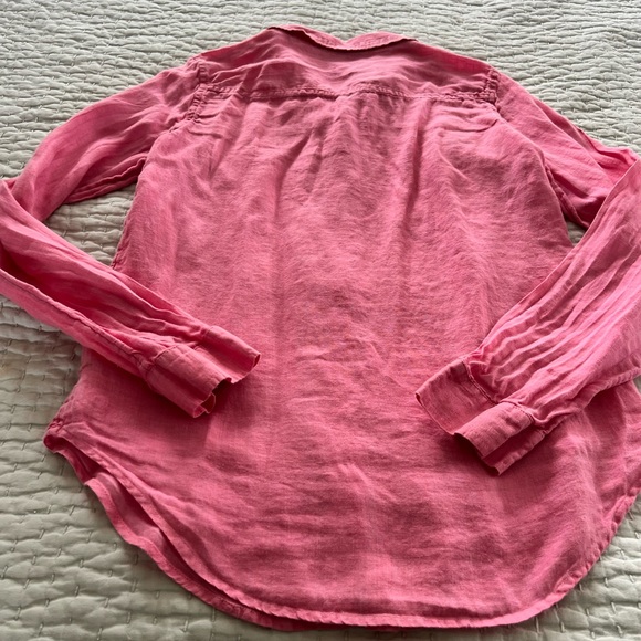 Lilly Pulitzer Pink Linen Button Up Shirt Size Small - Picture 4 of 4
